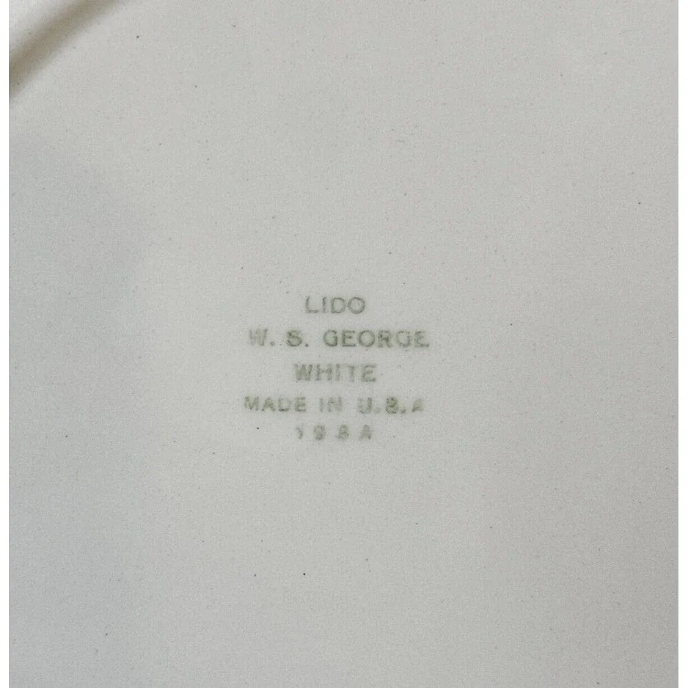 1 Replacement Plate Vintage W.S. George Lido Canarytone Dinner 9.5” Made In USA